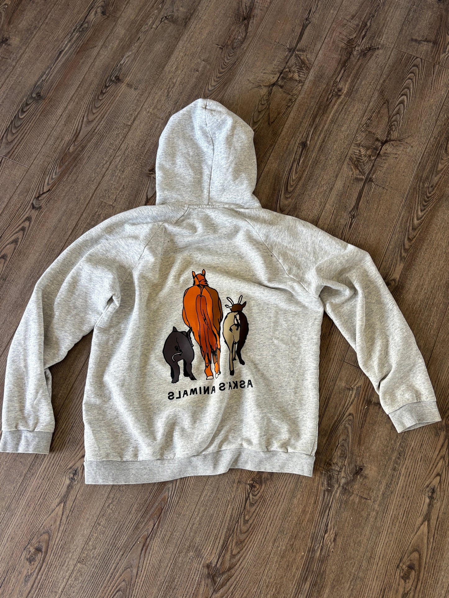 Upcycled Aska's Animals Hoodie