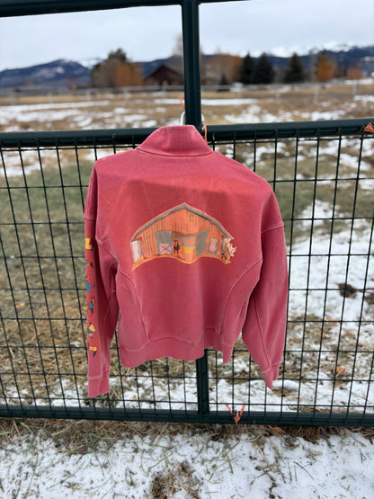 Aska's Animals Upcycled Half Zip - Women's Small