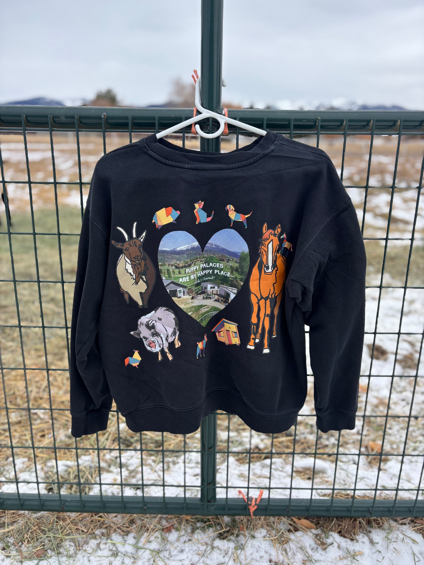 Aska's Animals Upcycled Crewneck - Unisex M/L